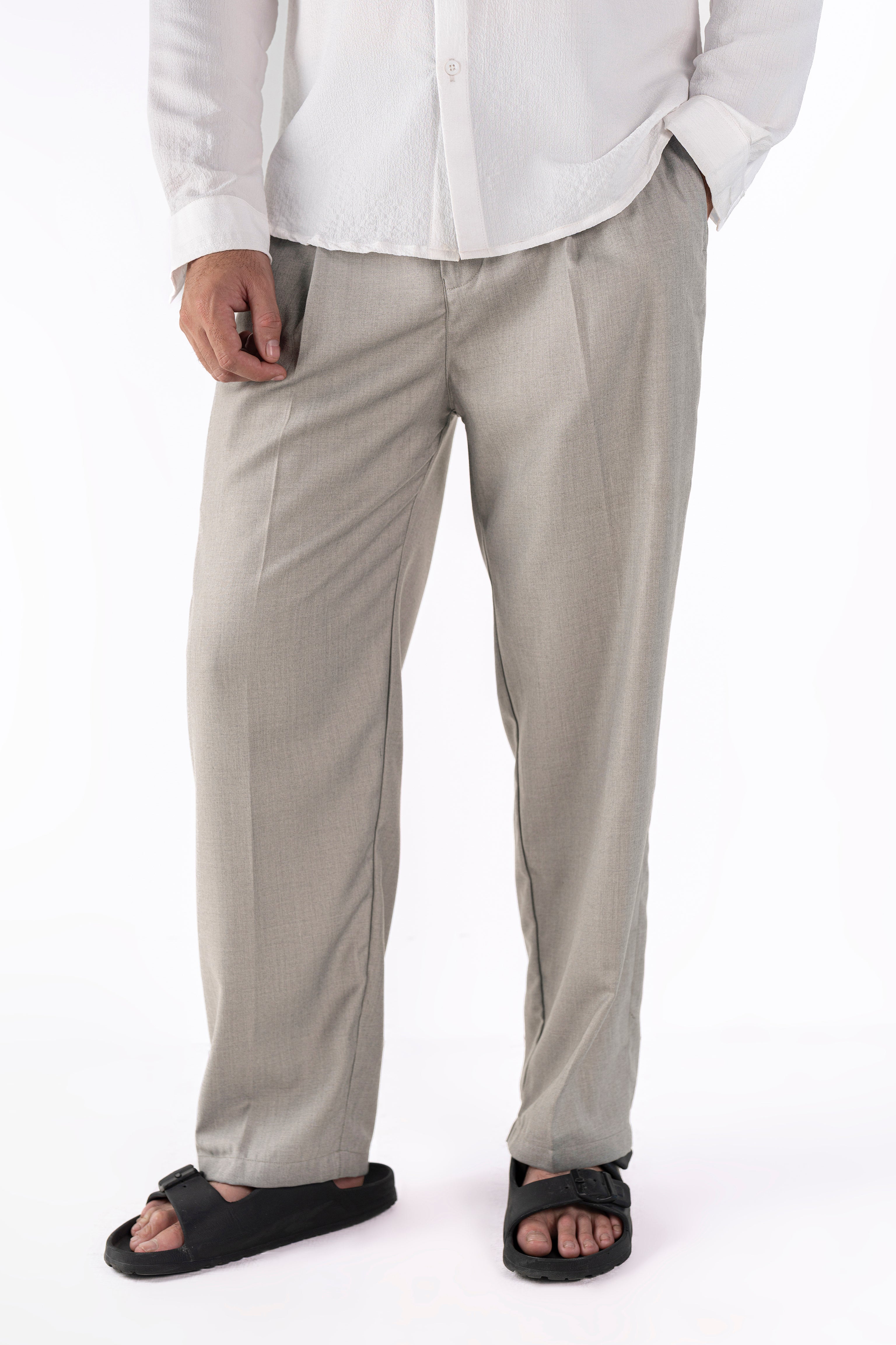 Classic Cenere Pleated Pants