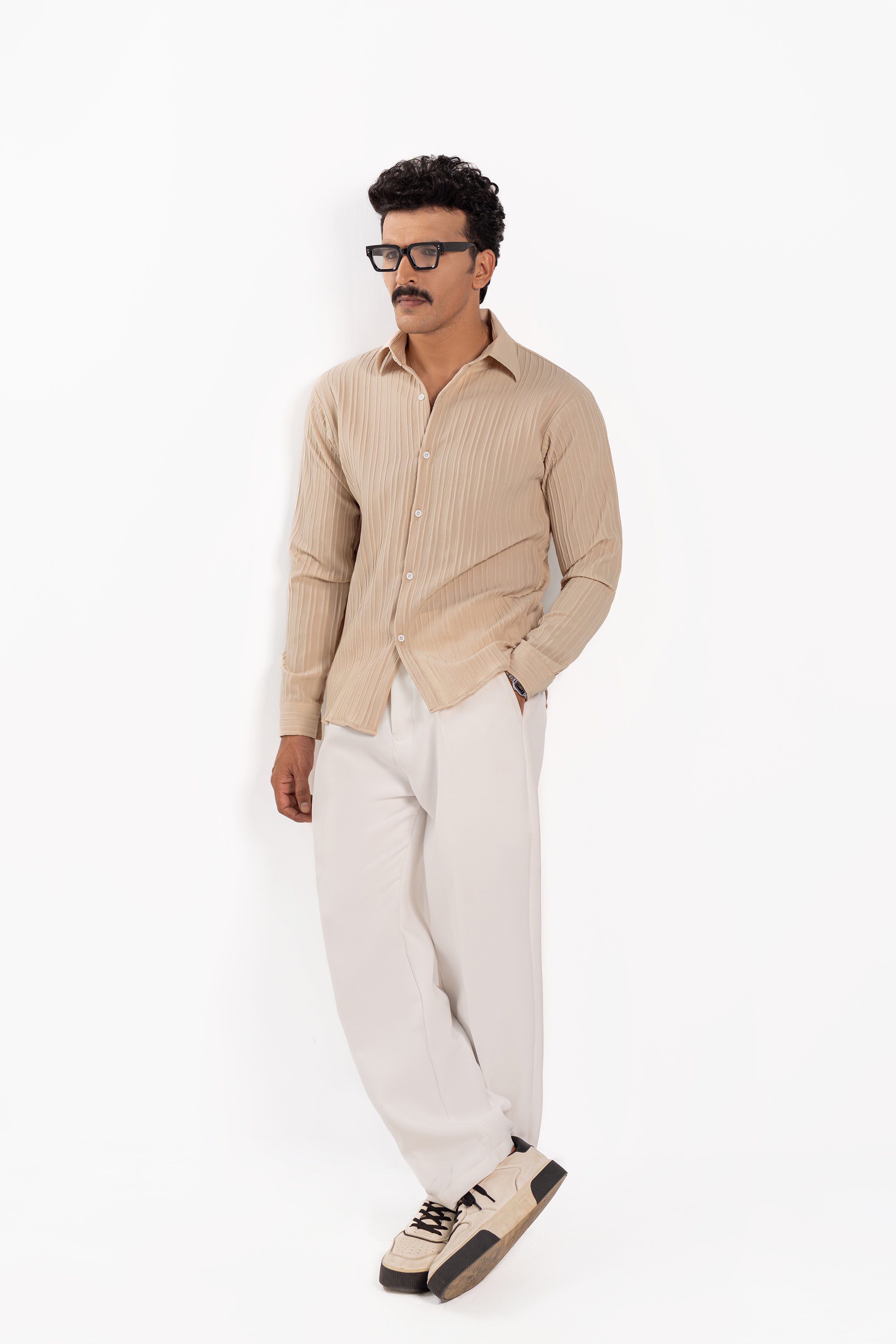 Beige Threaded Shirt - FS