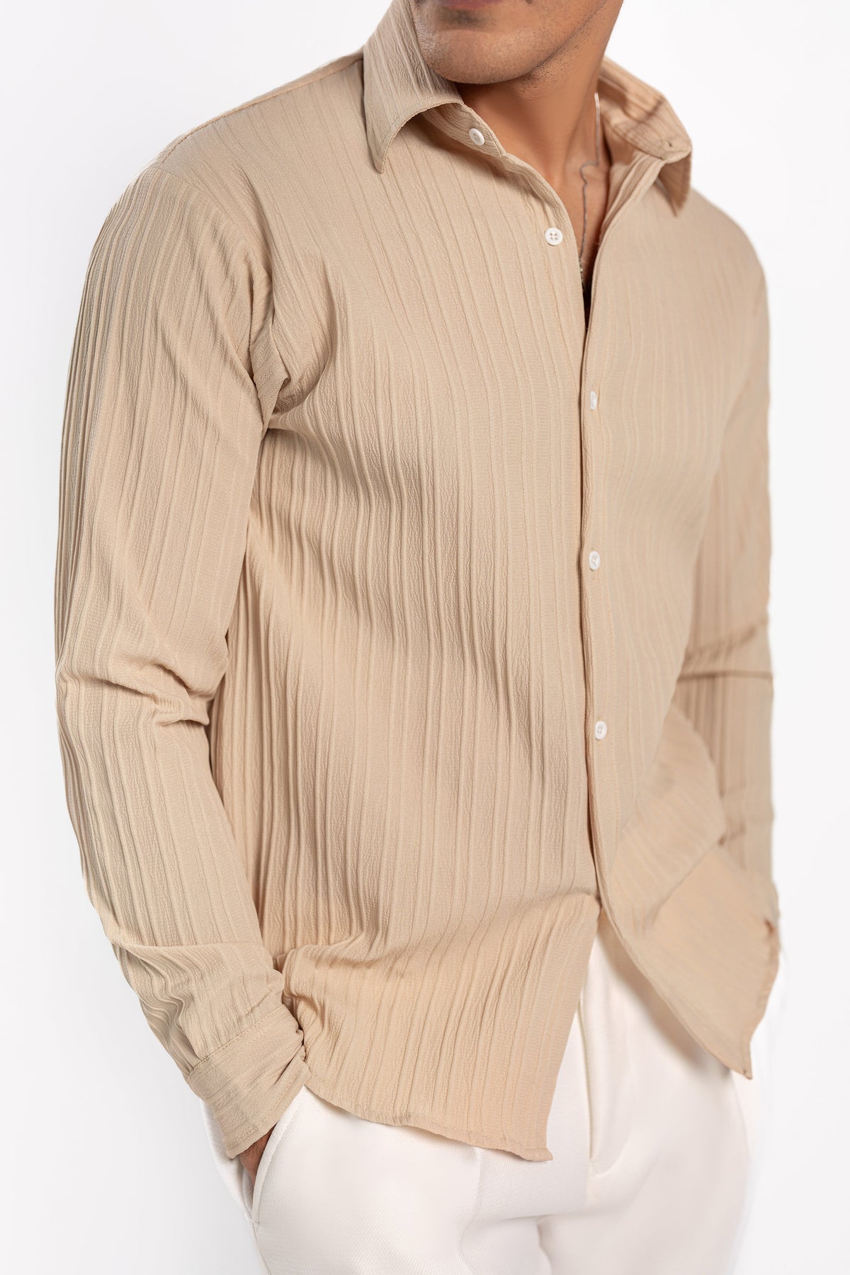 Forteve Beige Threaded Shirt - FS – Forteve Went