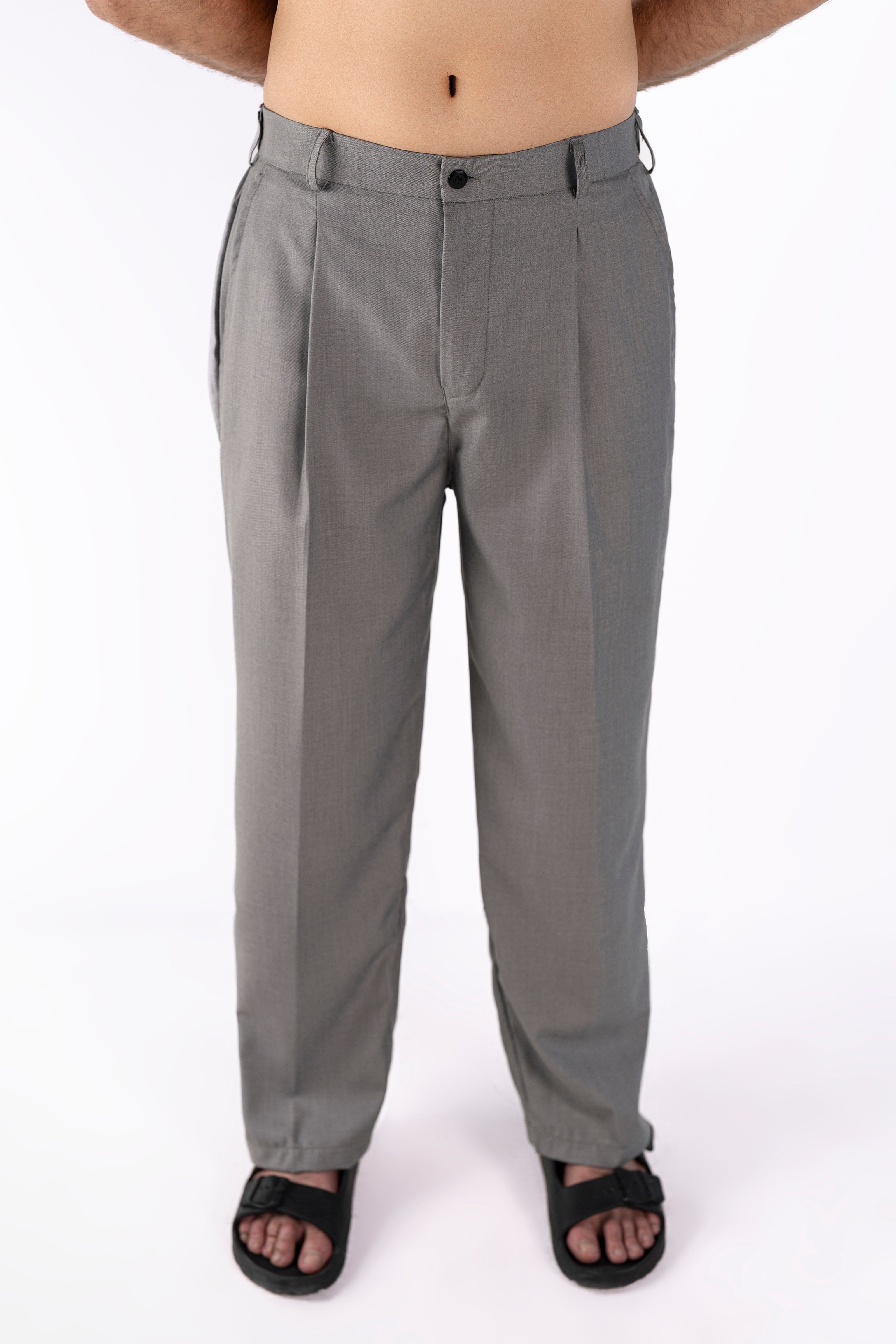 Classic Ashen Pleated Pants