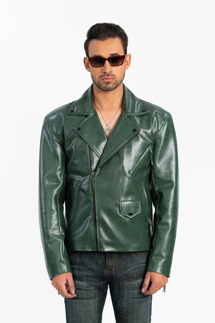 CrocoGrove Biker Faux Leather Jacket